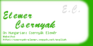 elemer csernyak business card